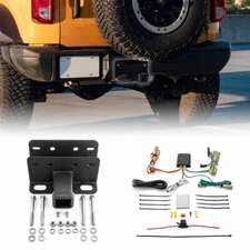 Trailer Hitch 2" Receiver+Wiring Harness for Ford Bronco w/ LED Taillight 21-24