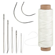 55Yards Waxed Thread Needle and Thread Kit with 7 Pcs Leather Needles for Hand