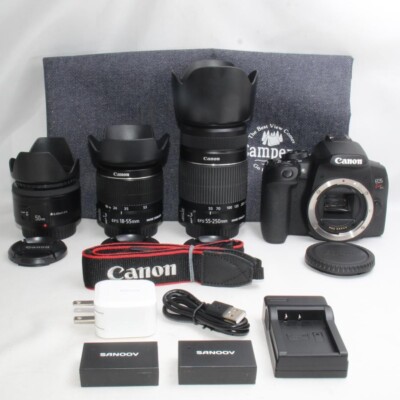 Canon EOS kiss X10i Image Stabilizer Double + Single Focus Triple Lens Set Japan