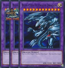 Yugioh! 3x Blue-Eyes Ultimate Dragon SDWD-EN034 Common NM