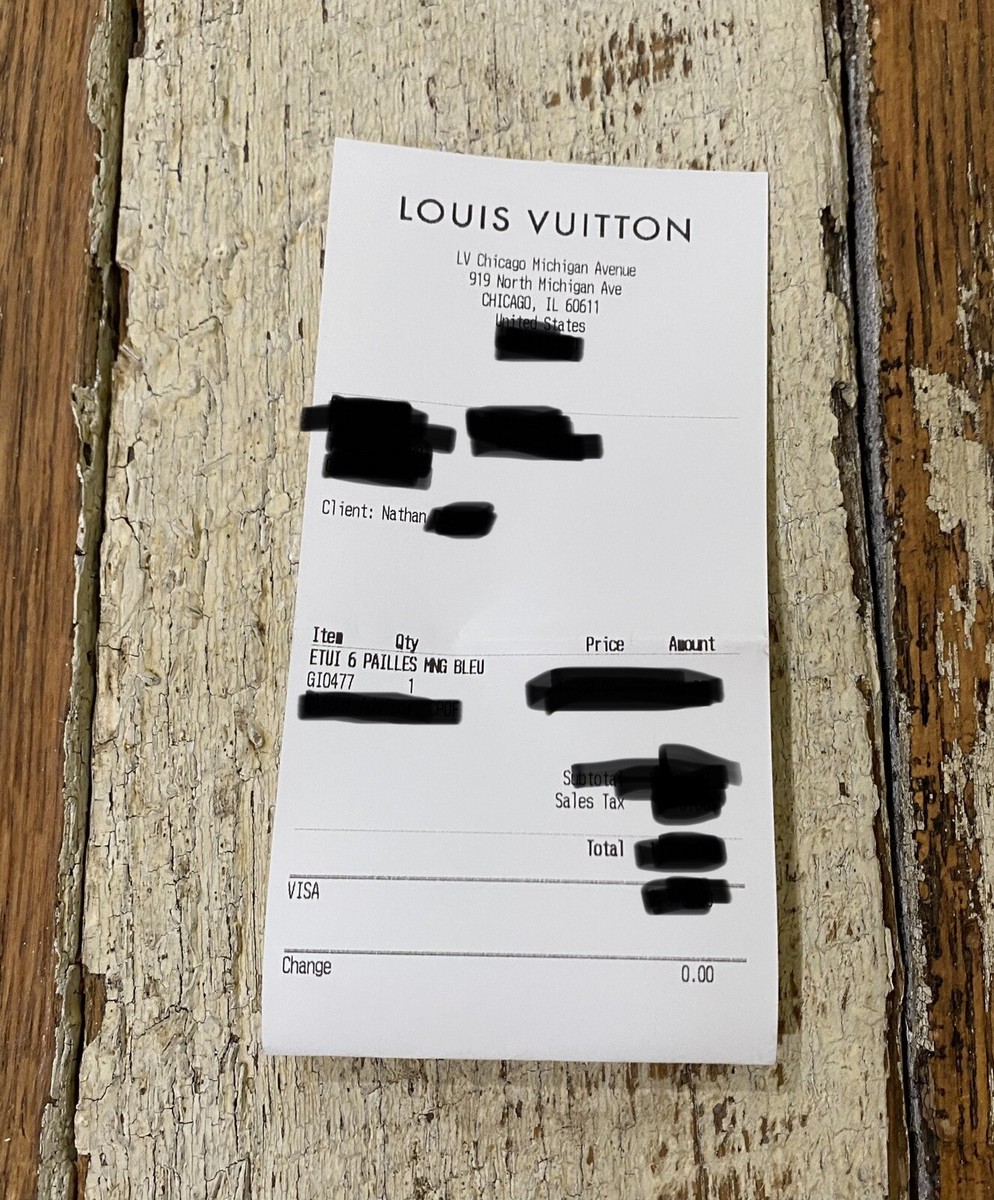 Authentic New Louis Vuitton Monogram Metal STRAW Set w/ LV case