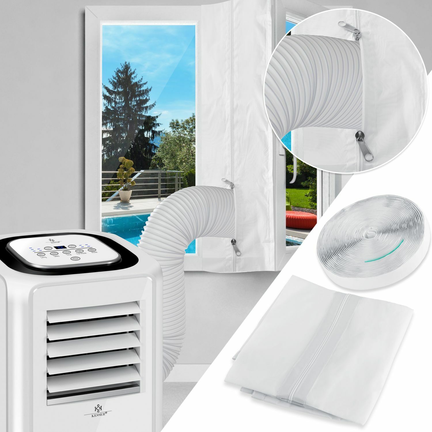 KESSER Hot Air Stop Klimaanlage Fensterabdichtung Abluft Kit Mobile Klimageräte