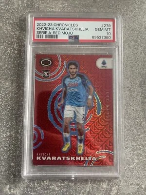 2022-23 Chronicles Serie A Red Mojo SP Khvicha Kvaratskhelia PSA 10 RC #279 Pop3 - Bild 1 von 2