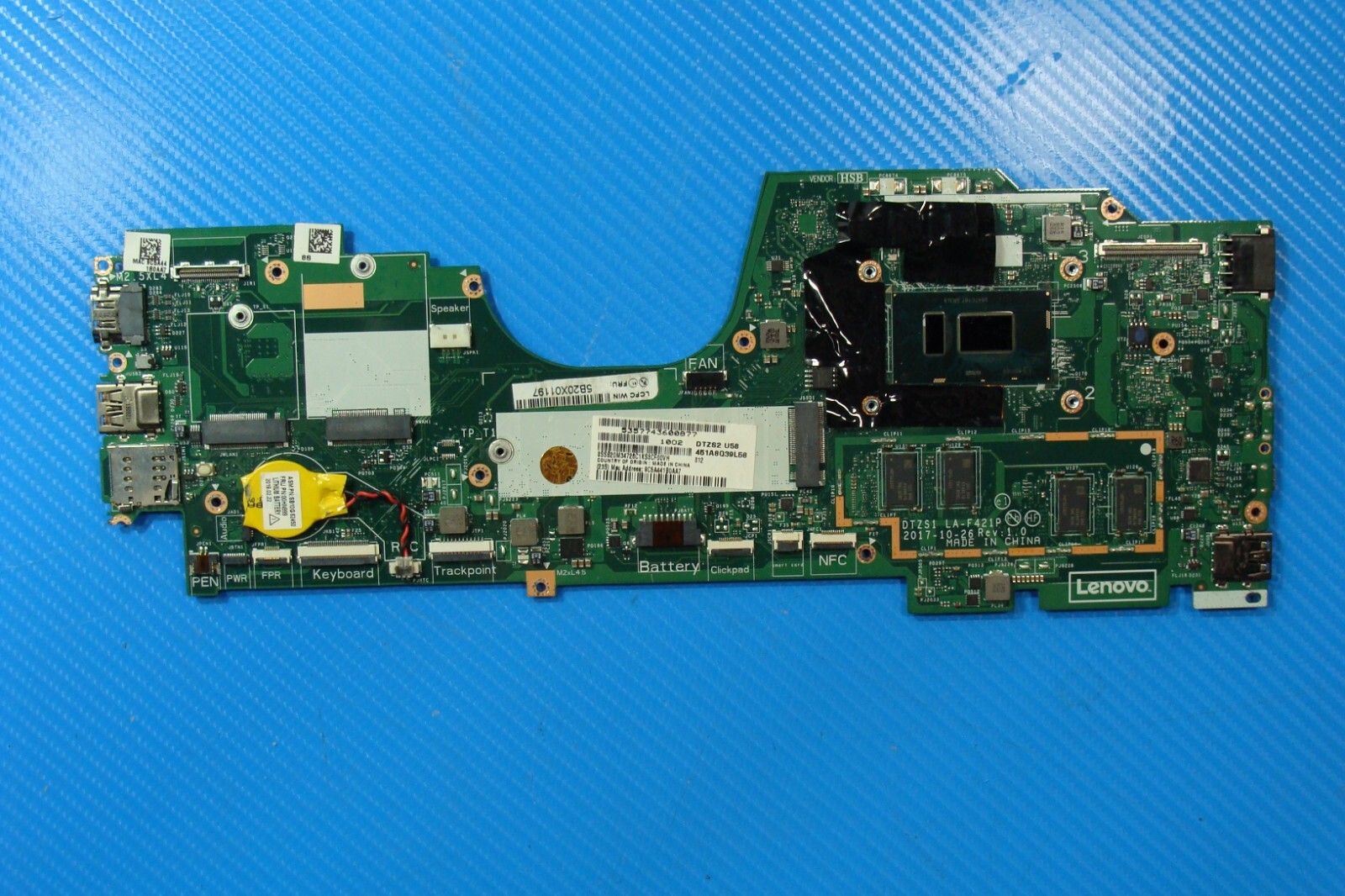 Lenovo ThinkPad 13.3” x380 Yoga Intel i5-8350U 1.7GHz 8GB Motherboard 5B20X01197