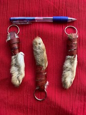 A large wild rabbit foot lucky fortune keyring jewellery pagan paw witchcraft
