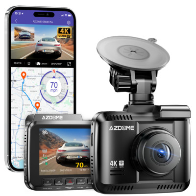 AZDOME 4K Smart Front Dashcam WiFi6 GPS ADAS APP Parkmodus Video Recorder GS63H