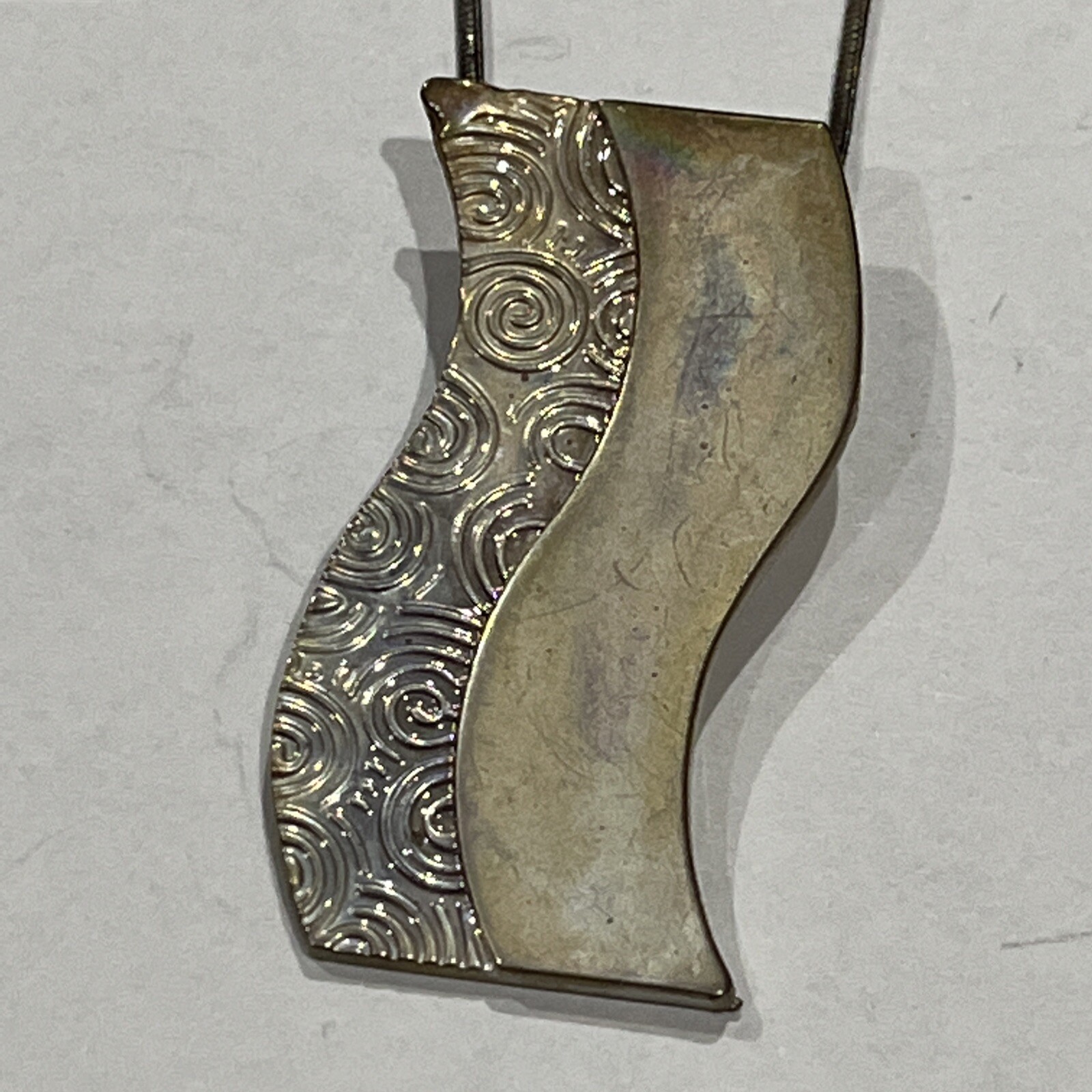 Silver Tone Rectangular Floating Pendant Necklace… - image 6