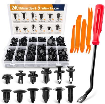 240 Clips De Retenciã³n De Parachoques, Remaches De Plã¡stico Para Coche, Sujeta