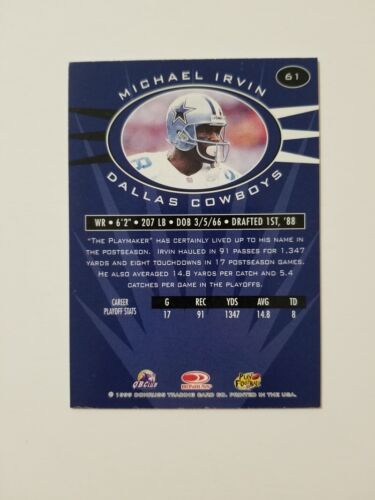 Michael Irvin 1999 Donruss Preferred QBC #61 Dallas Cowboys - Imagen 2 de 2