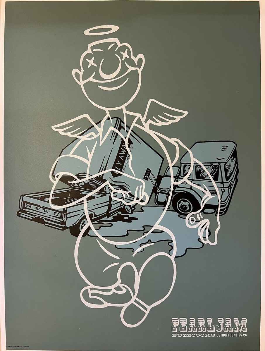 PEARL JAM VERY RARE CONCERT POSTER DETROIT 2003 COA EDDIE VEDDER