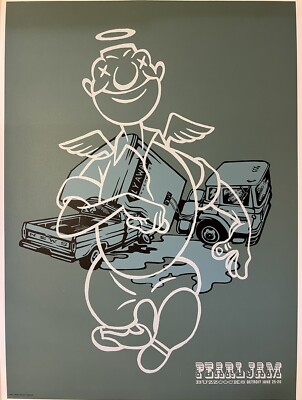 PEARL JAM VERY RARE CONCERT POSTER DETROIT 2003 COA EDDIE VEDDER