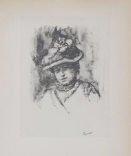Pierre-Auguste Renoir, Femme au Chapeau, Lithograph, signed in the plate