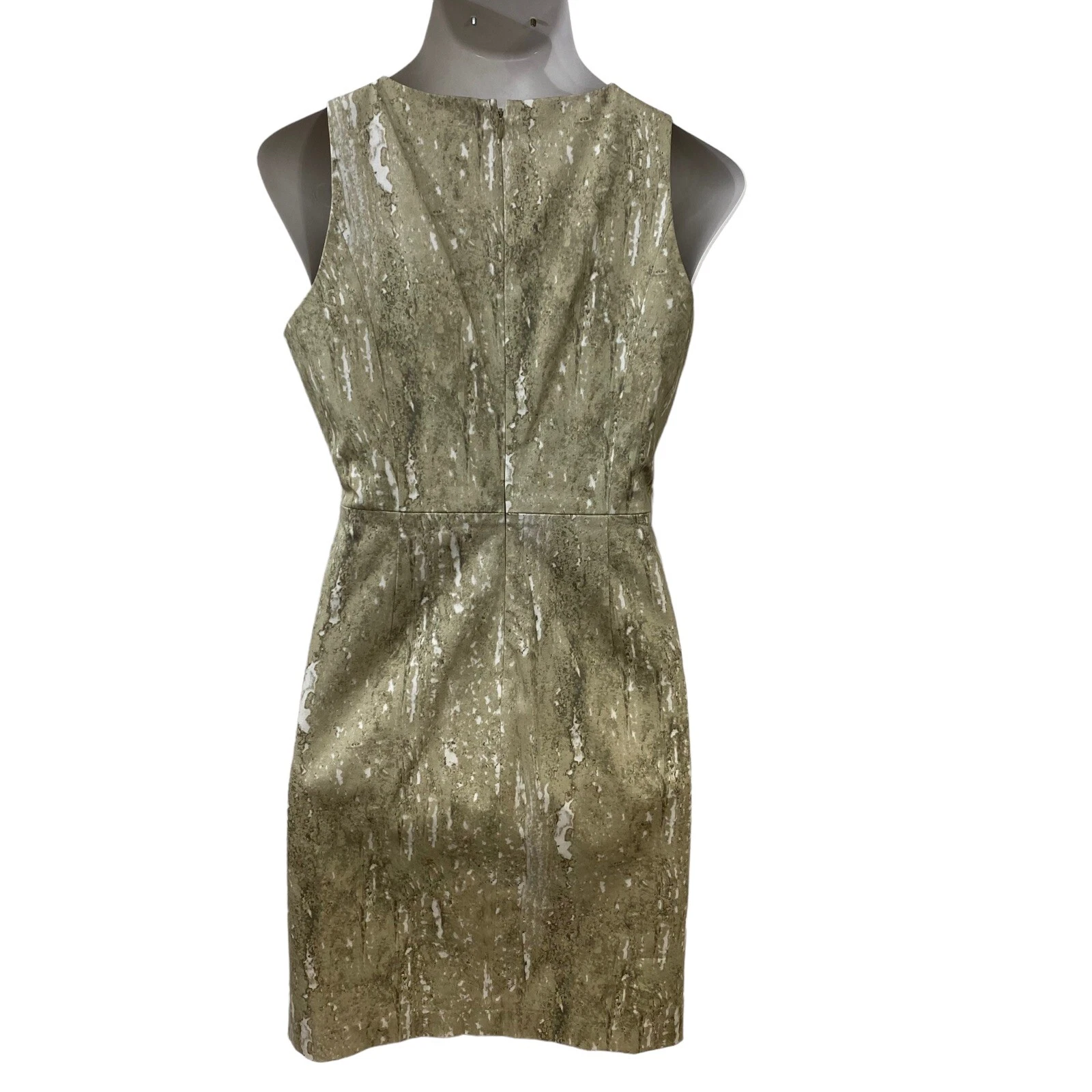 Abito Michael Kors donna taglia 10 tubino smanicato kaki lavoro ufficio festa