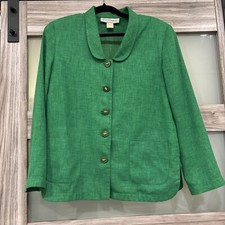 VTG Vibrant Green Patchington 1970s Blazer Gorgeous Buttons Sz M