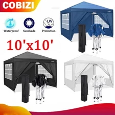 Cobizi Canopy 10'x10' Gazebo Outdoor Garden Beach Instant Tent with 4 Sidewall
