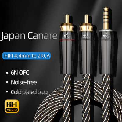 Hi-end HiFi RCA High Audio Cable for CD Amplifier 4.4mm Balanced To 2RCA Wire US