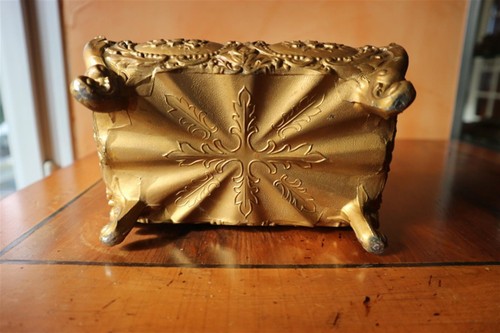 ancien grand coffret a bijoux en regule - Picture 12 of 12
