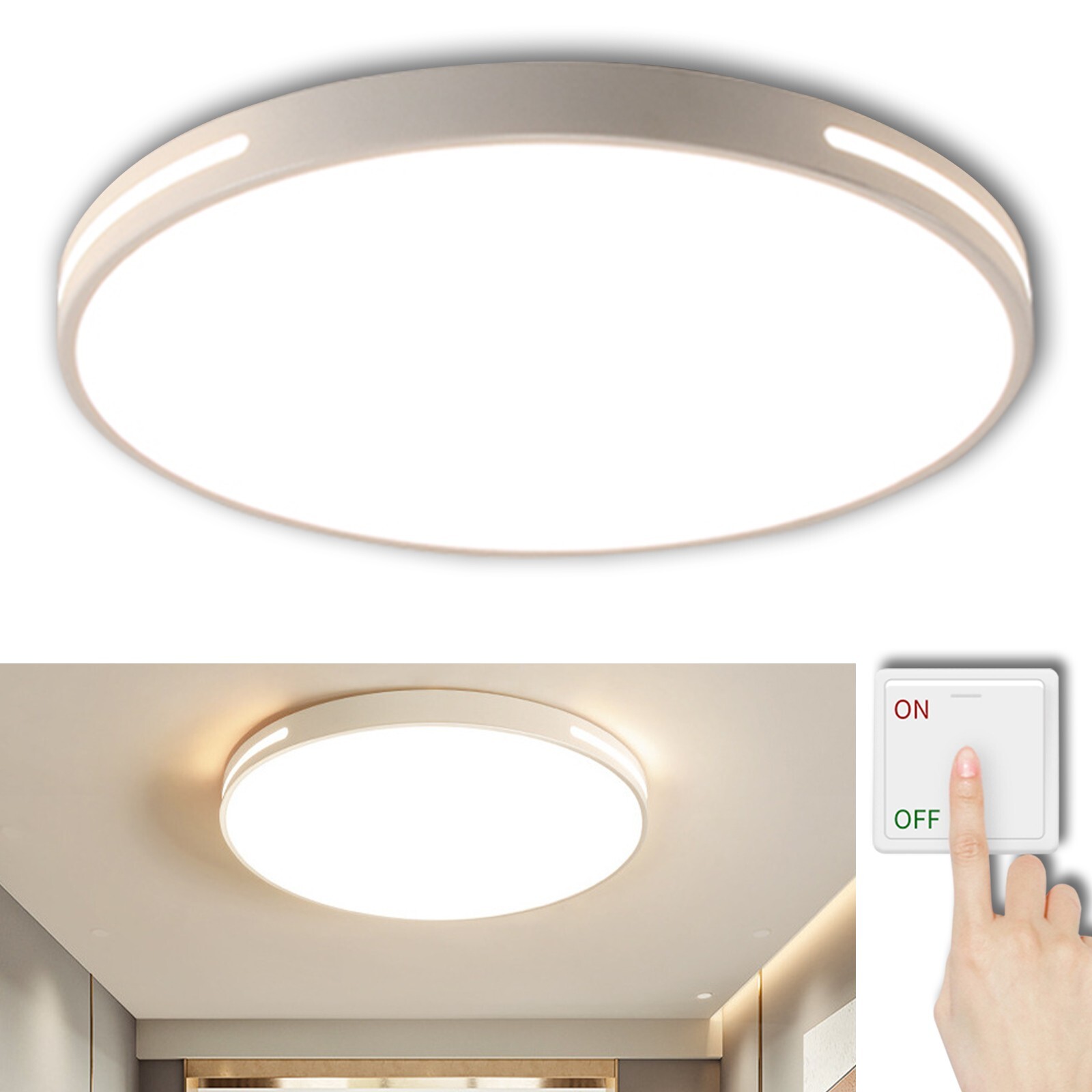LED Ceiling Down Light Motion Light Flush Mount Kitchen Home Fixture Control US