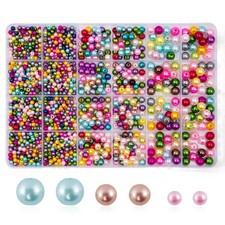 1400pcs Pearl Beads for Jewelry Making, 3 4mm, 6mm, 8mm, Multicolor