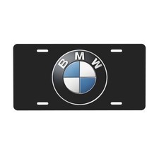 Bmw 12 X 6 Inch Aluminum Car Front License Plate Cover Black
