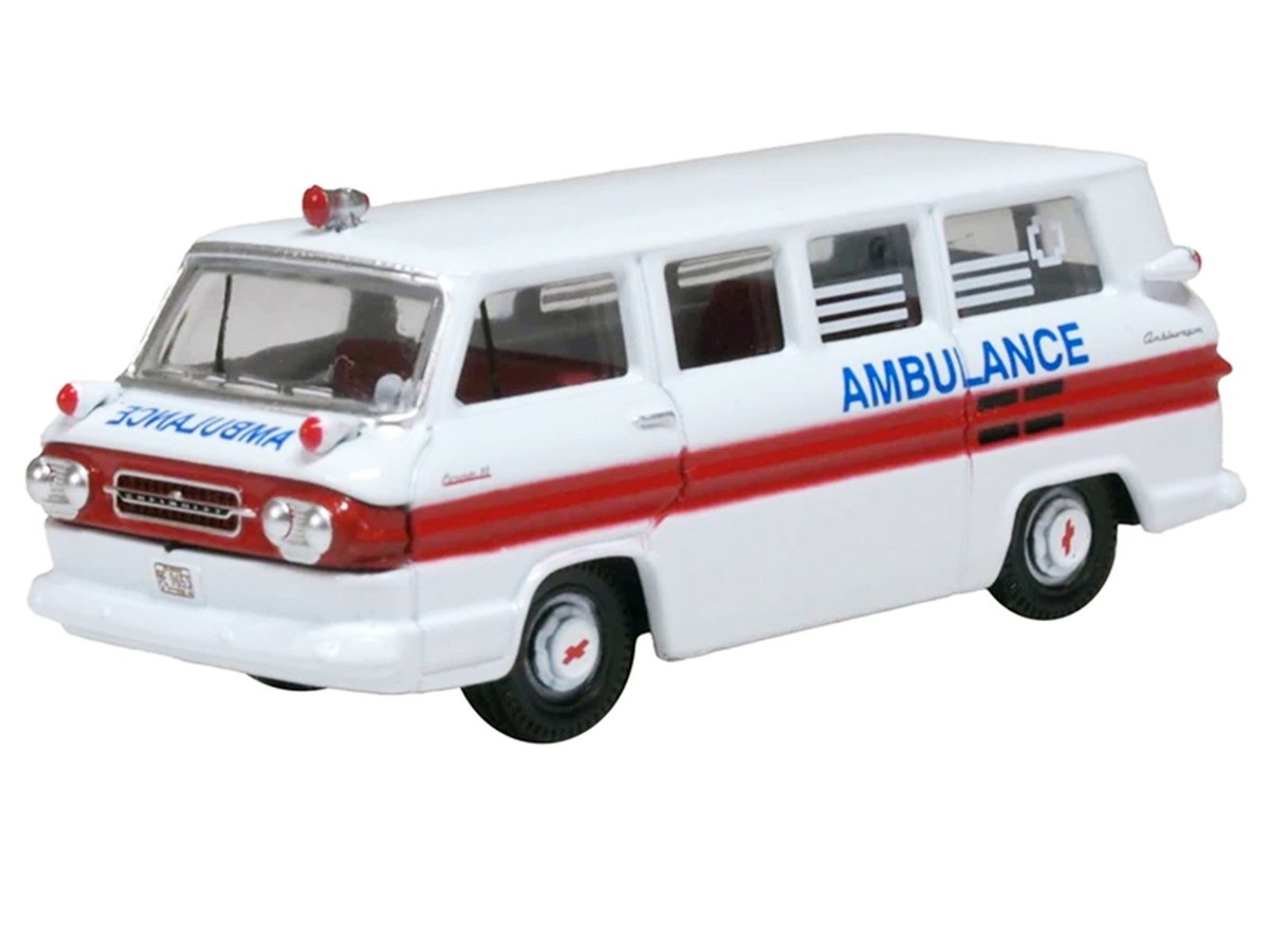 1962 CHEVROLET CORVAIR GREENBRIER AMBULANCE WHITE 1/87 (HO) BY