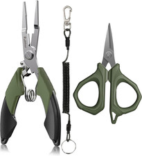 Fishing Pliers Scissors Kit Stainless Steel Line Cutter Hook Remover Split Ring