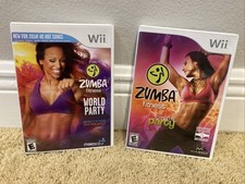 Nintendo Wii Lot Zumba Fitness Join Party & World Party Complete- Tested!