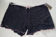 Seven Til Mid super soft black lounge shorts ruffle lingerie sleep wear 2X NEW