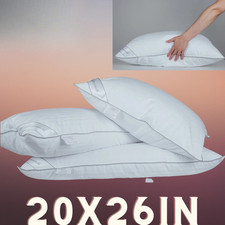 White Goose Down Feather Pillow Standard Goose Feather Down Pillow 20X26IN 