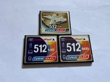 3pcs   512mb DANE ELEC  compact flash CF I  memory card for old DSLR Nikon Canon