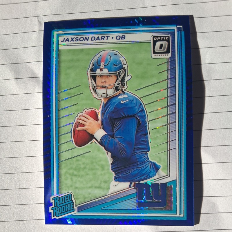 2025 Panini Donruss Optic - Rated Rookie Jaxson Dart #273 Blue Hyper Prizm (RC)
