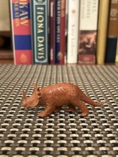 Marx Styracosaurus Vintage 1960s Prehistoric Playset Dark Brown Plastic Dinosaur