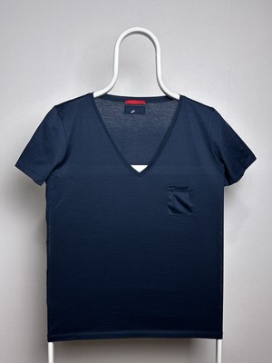 Vintage Prada Women s V-Neck Tshirt Size S