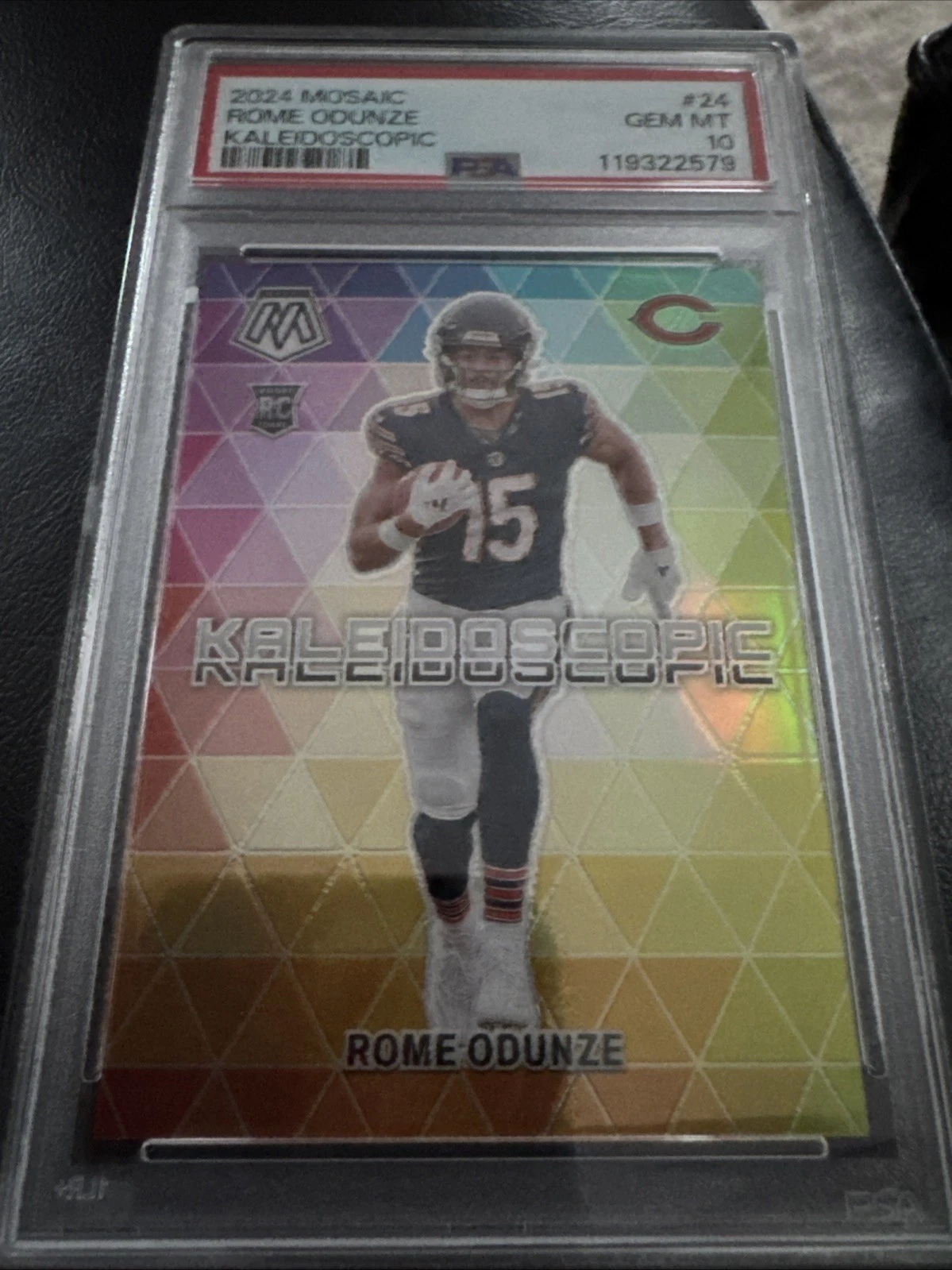 Deal for 2024 Panini Mosaic Kaleidoscopic Rome Odunze #24 (RC). PSA 10 Gem Mint Bears