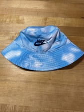 Child  s Nike Bucket Sun Protection Hat Light Blue And White.
