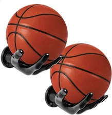 Basketball Holder Wall Mount, 2pcs Premium Hand-Shaped Ball Storage Rack, Basket