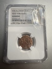 Raro VOC N.E. olandese del 1790 Moneta Indie Duit - Penny epoca coloniale New York