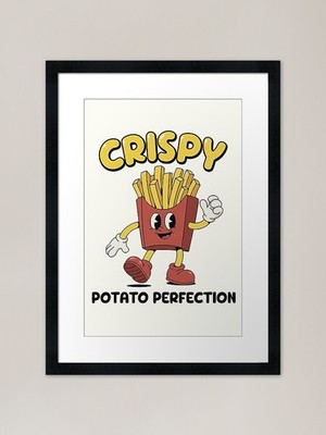 Crispy Fries Cartoon Figur Rahmen gerahmtes Wandbild Poster Leinwanddruck Bild