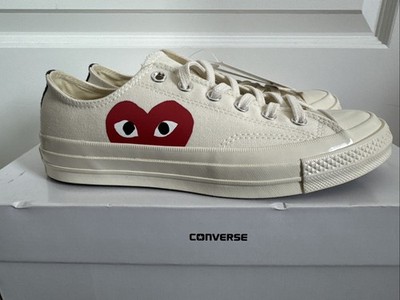 Size 7  Men s Comme des Garçons Play x Converse Chuck 70 Low Milk NIB NWT