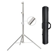 2.8m Heavy Duty Light Stand w/Carrying Bag, Stainless Steel with 1/4" to 3/8"...