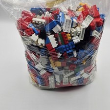 Bulk Building Blocks Lot 4.2 lb Mixed Bricks Red Blue White Unbranded Pieces