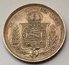 500 Reis 1858 Brasilien Pedro II . Silber . Km#464