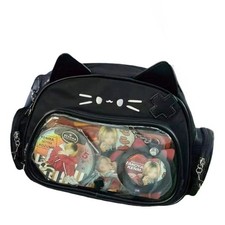 Cat Ita Bag Pin Display Backpack for School PU Leather Preppy Backpack for Gi...