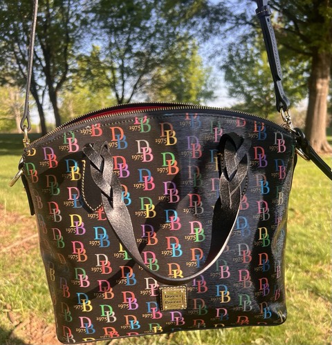 Dooney & Bourke Multi Domed Black Satchel Hand Crossbody Bag Black Multiple 1975