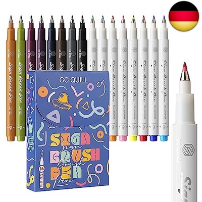 Fudenosuke Kalligraphie Stifte - 16 Farben Zeichen Pinsel Stifte Kalligraphie Se