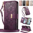 For Samsung Galaxy S24 S25FE S26 Ultra Magnetic Leather Zipper Wallet Stand Case