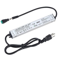 LED Power Supply - 40W, IP67 Waterproof, 90V-265V AC to 12V DC, 3-Prong Plug,...