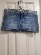 Hollister Women's Denim Mini Skirt Low Rise, Micro Fade, Y2K Vintage Size 7 EUC