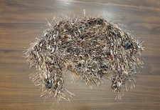 Vtg Y2K Eyelash Yarn Scarf Shaggy Fun Fur Boa Earth Tones Brown Gold Whimsigoth