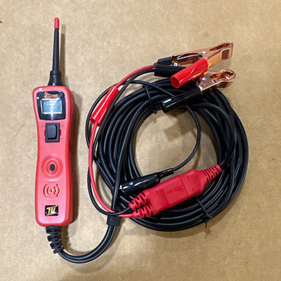 Power Probe 3 Circuit Tester LED Indicator Probe w/ Alligator Clips Red/Black